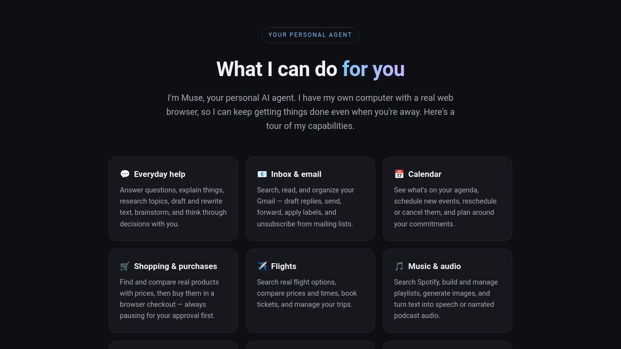 What your Muse agent can do — A tour of what Muse, your personal agent, can help with — from inbox and calendar to…