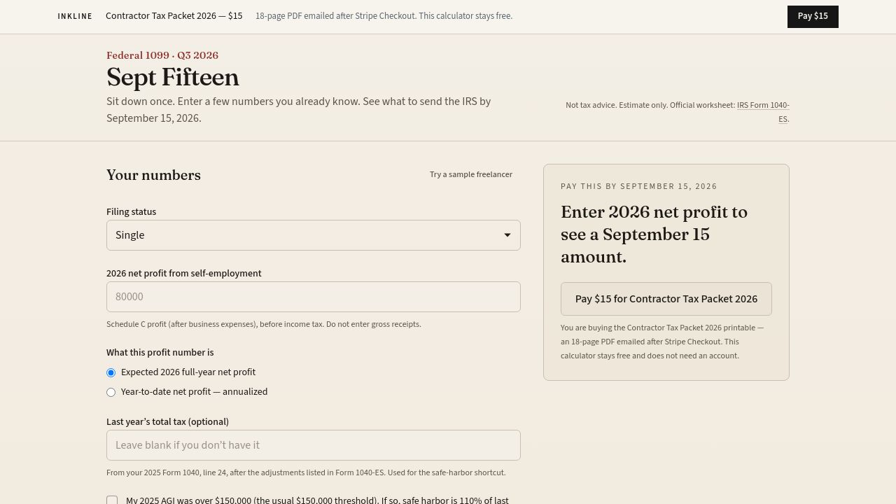 Sept Fifteen preview
